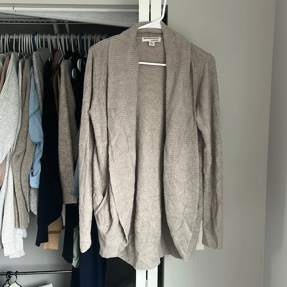 Barefoot Dreams Taupe Circle Cardi, NWOT